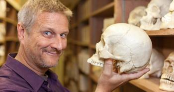 Dr. Pierson and a skull