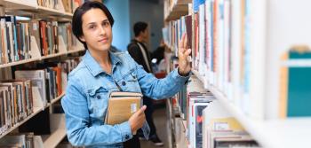 Student at Library