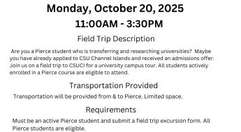 CSU Channel Islands Field Trip Flyer