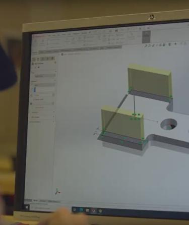 Student using SolidWorks