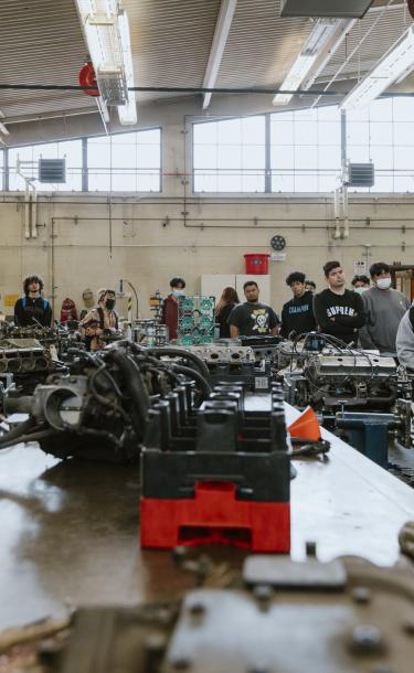 Students at Motor Exhibition