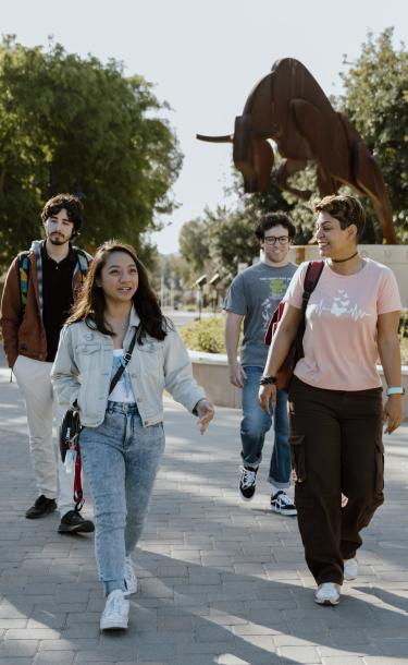 Five Diversity of Students Walking on Campus