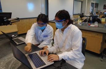 An image of Biotech students working on Bioinformatics projects