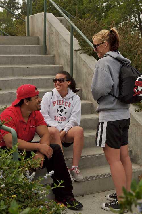 Students talking on Stairs