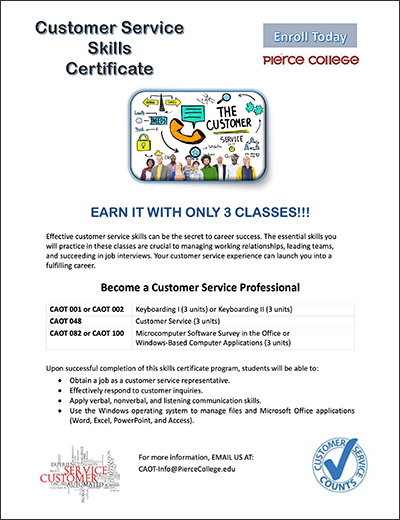 Customer Service Skills Certificate Program Information