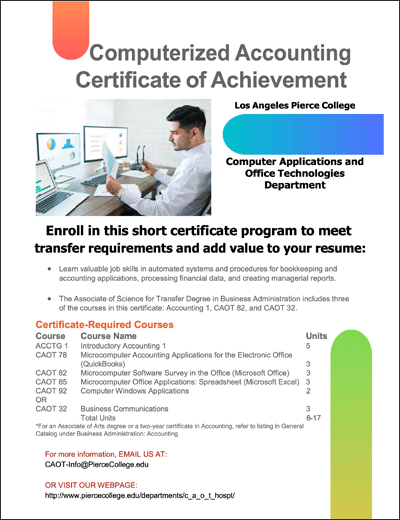 Computerized Accounting Certificate Information Banner
