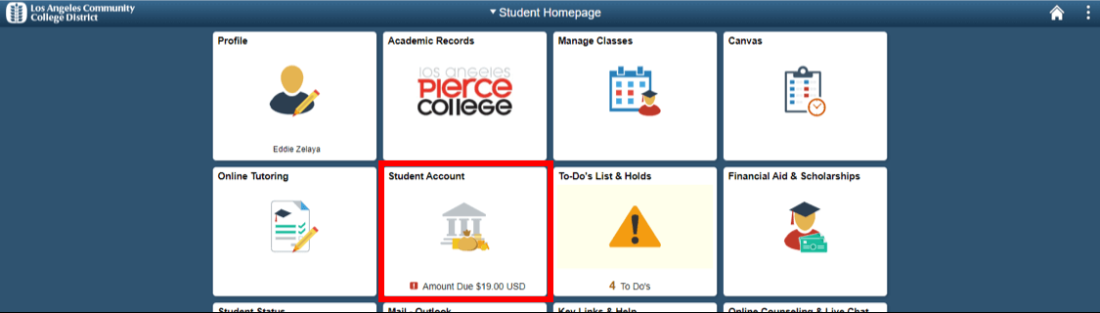 Select Student Account