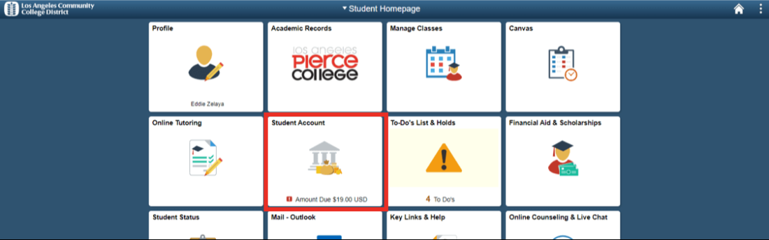Select Student Account