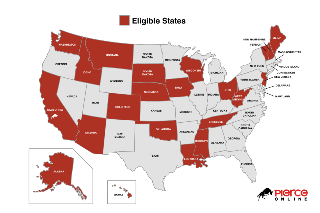 Eligible States for Pierce Online