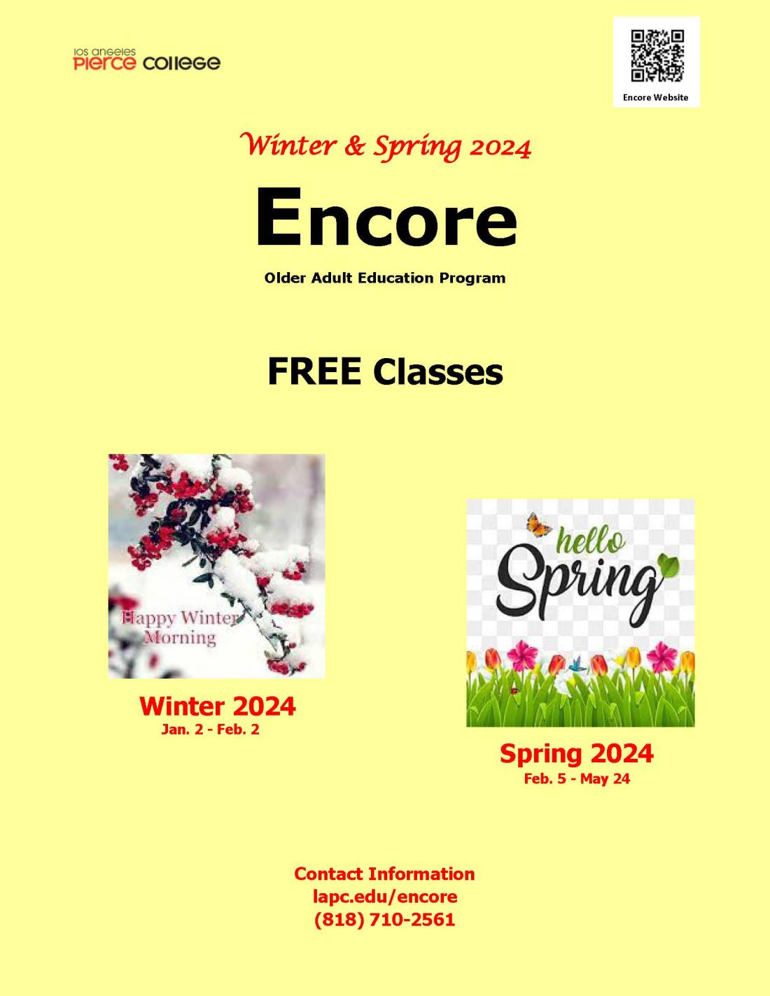 Winter Spring Encore Catalog Cover