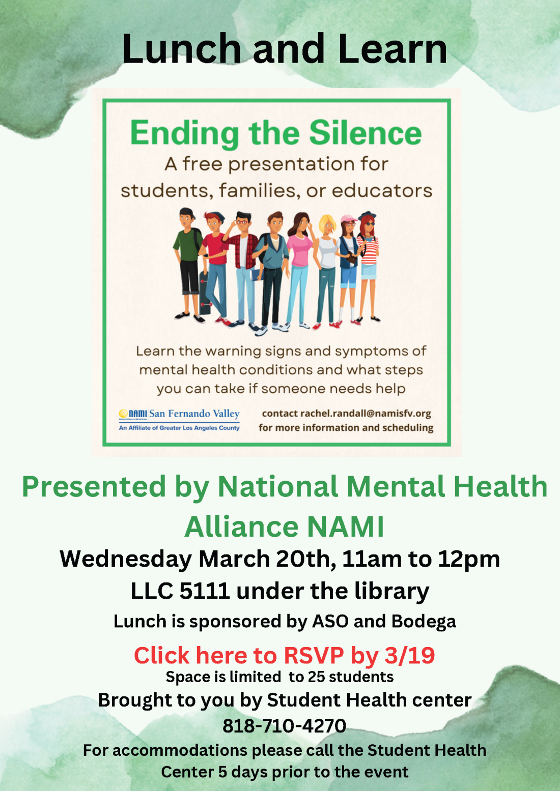 Lunch and Learn: Ending the Silence presented by NAMI, National mental health alliance