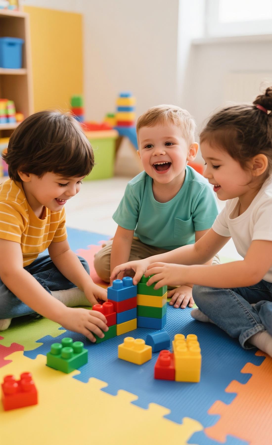 kids playing blocks