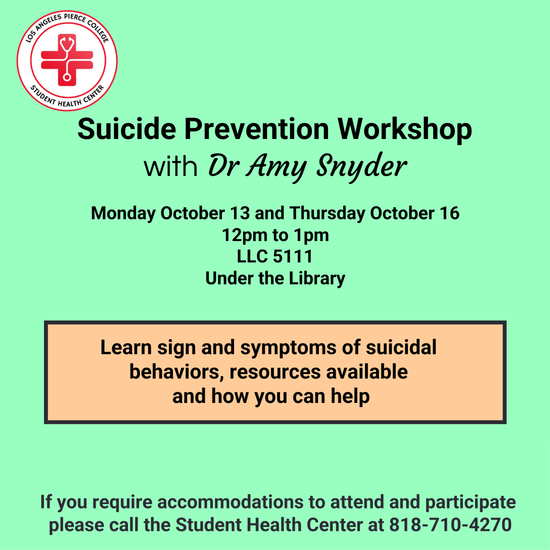 Suicide prevention workshop