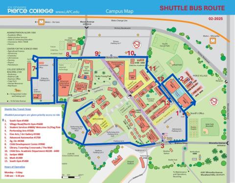 map of shuttle bus route