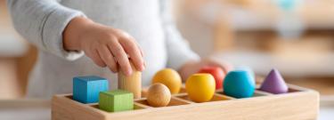 Child playing blocks