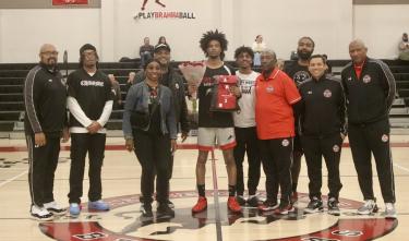 student athlete and family
