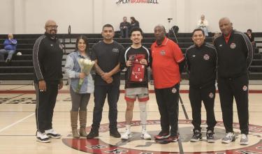student athlete and family