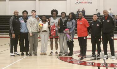 student athlete and family