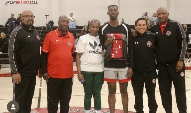 athlete with family